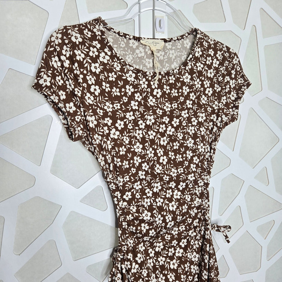 Floral Open Sides Mini Dress Size MD Y2K Casual Cottage Ditsy Romantic Feminine - Picture 4 of 6
